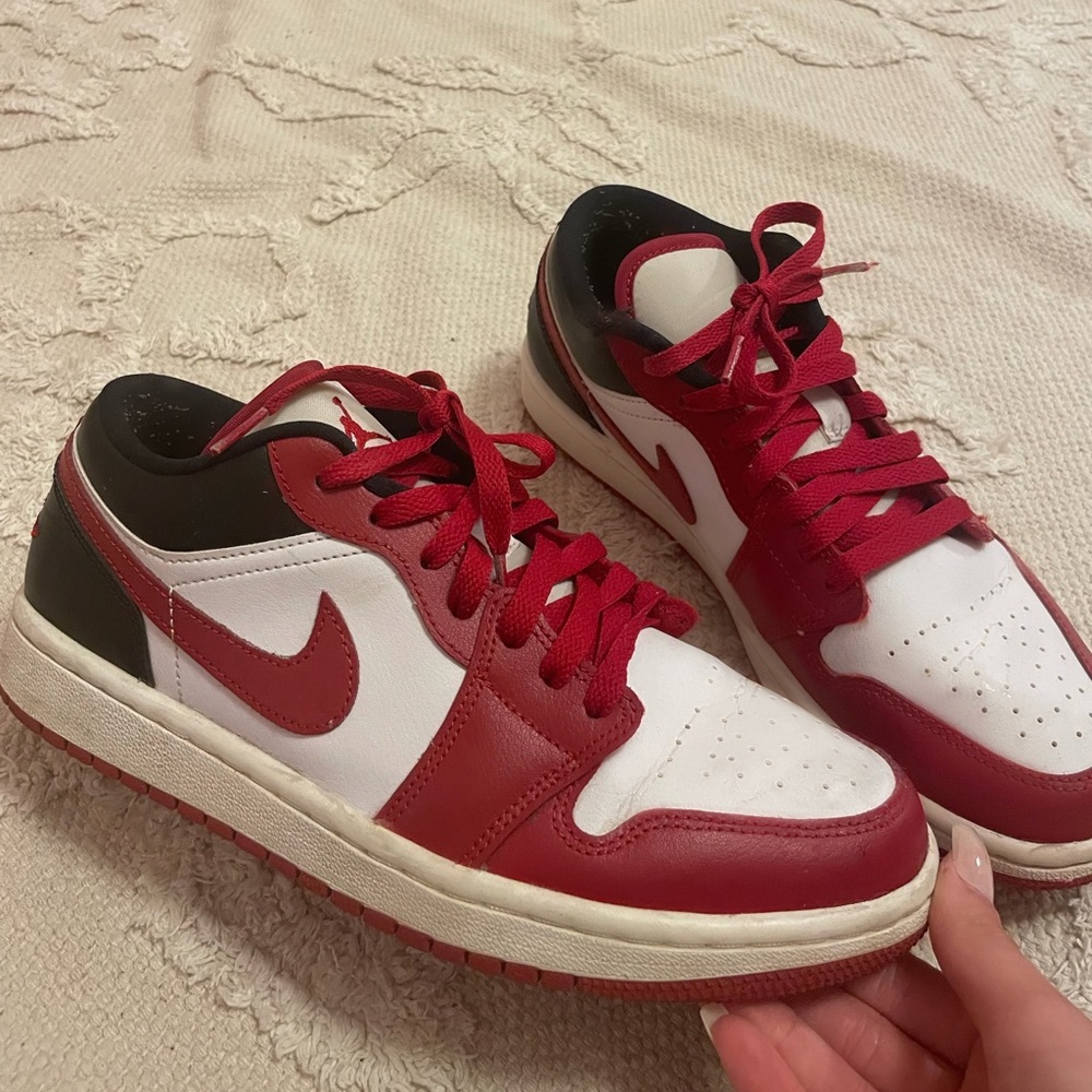 Air Jordan 1 Low Red, Black, and; Women’s size US 9